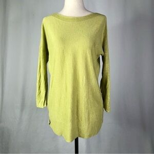 J. Jill Adrienne sweater pistachio green linen blend lightweight S